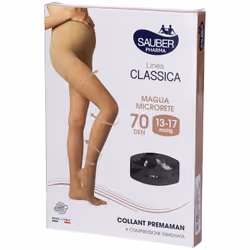 Sauber Collant 70 Denari Premaman Maglia Microrete Nero 3 Linea Classica