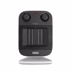 De’Longhi HFX60C20, Riscaldatore ambiente elettrico con ventilatore, Ceramica, 24 h, Interno, Scrivania, Tavolo, Parete, Nero ...