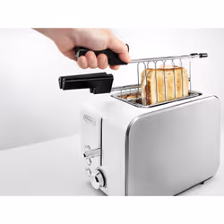 De’Longhi CTX 2203.W tostapane 2 fetta/e 550 W Argento, Bianco - Vista aggiuntiva 5