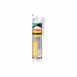 SILICONE ACRILICO AC401 FLEXO PAC GIUNTI&CREPE, marchio Pattex, colore bianco, è ideale in edilizia su muratura, calcestruzzo ...