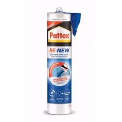 Pattex Bagno Sano Re-new Bianco Cartuccia 280ml, 280 ml, Sigillante in silicone, Adatto per uso interno, Bianco, 1 pz
