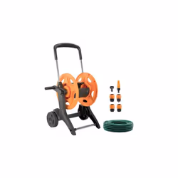 AVVOLGITUBO IRRIGAZIONE CARRELLATO EUROTANK GF PLT/ACCIAIO RUOTE PLT + TUBO 1/2 MT 20 +RACCORDI AVVOLGITUBO IRRIGAZIONE CARRE ...
