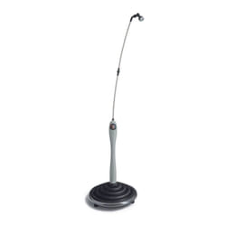 SUNNY STYLE GRIGIA, doccia solare da giardino e piscina, con doccino orientabile, miscelatore per acqua calda e fredda. Made in Italy.