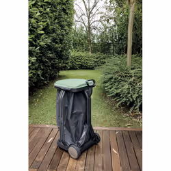 SACK TROLLEY RECO, carrello in PLASTICA RICICLATA,per raccolta erba,fogliame,rifiuti,con coperchio e ruote,made in Italy