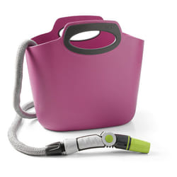 GF - aquapop maxi fucsia, 30 metri di tubo estensibile da giardino, in kit con borsa in plastica, lancia per irrigazione, presa rubinetto e raccordi