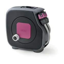 AQUABAG STYLE FUCSIA, mini avvolgitubo per l'irrigazione del giardino con 11,5 metri di tubo, lancia ergonomica 8 getti e raccordi, trasportabile e