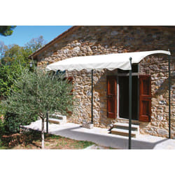 Gazebo Pergola 2 x 3 da Parete Muro Giardino in Metallo con Telo Copertura