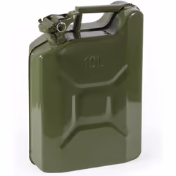 TANICA CARBURANTE IN METALLO ACCIAIO LAMINATO LT.10 VERDELOOK Dimensioni: 29x12,5x40 cm Capacità: 10 LT Colore: Verde scuro M ...
