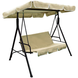 Dondolo 3 Posti Marrone da Giardino 170x115x153 cm