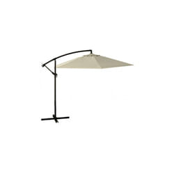 Ombrellone Parasole a Braccio Ecrù, Diametro 300 cm, Altezza Massima 240 cm, con Struttura in Metallo