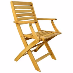 VERDELOOK Sedia Pieghevole con braccioli Legno Garden Colore: miele Materiale: legno di acacia Dimensioni: 2 x H 85 – 52 x 53 ...