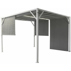 Gazebo 3 x 3 3 x 4 da Giardino in Metallo con Telo Laterale Verdelook Cubo - Colore: Nero - Formato: 3 x 3 m