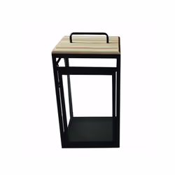 VERDELOOK Lanterna Oslo Slanterna in metallo verniciato con top in legno e vetri.Dimensioni: 25.5x25.5 - H. 49 cm.Colore: ner ...