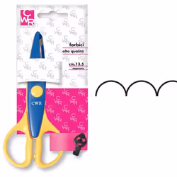 CWR FORBICI ONDA PICCOLA CM.13 5, Bambino, Taglio dritto, Singolo, Blu, Giallo, Acciaio, Forbici per attività manuali