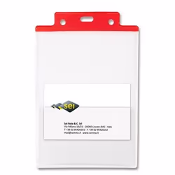 SEI Rota 31821712, Supporto per badge, Ritratto, PVC, Rosso, Trasparente, A6, 100 mm
