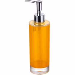 Dispenser sapone. Materiale: Plastica PS a doppia iniezione. Diametro: cm. 6,3. Altezza: cm. 22,2. Ml.300. Colore: Giallo.