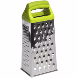 Descrizione Descrizione Grattugia con lama in acciaio inox AISI 430. Misure: cm.10x8. Altezza: cm.23,5. Manicatura ergonomica ...