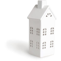 Lanterna Casetta, Ceramica, Bianco, 8x8x23 cm - Excelsa