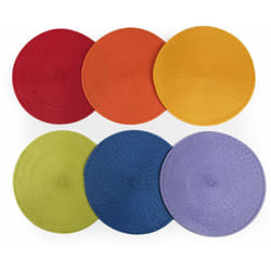 Round Set 6 Tovagliette, Multicolore, Diametro: 36 cm, 6 unità - Excelsa