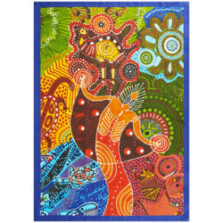 Excelsa - Aboriginal Canovaccio da Cucina, 100% Cotone, Cm. 70 x 50, Con Asola