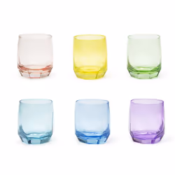 I bicchieri colorati della linea L'Avana Pastello sono realizzati in vetro spruzzato. Il set è composto da 6 bicchieri dal di ...