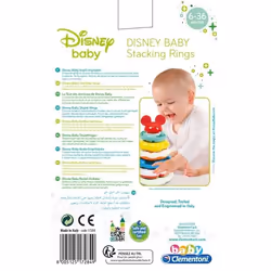 Clementoni Disney Baby Stacking Rings giocattolo per lo sviluppo delle abilità motorie