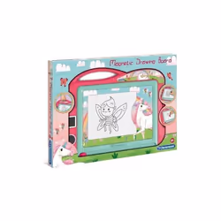 Clementoni Unicorns, Tavola da disegno magnetica per bambini, 4 anno/i, Verde, Rosa