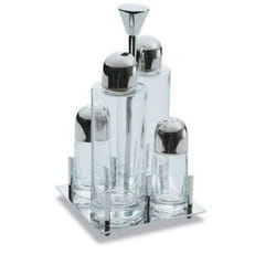 Eme Posaterie TH1/CGEM-10 oliera/acetiera Bottiglia Vetro, Acciaio inox Nero, Trasparente