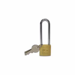 Viro lucchetto rettangolare FAI by Viro. Corpo in ottone massiccio satinato, con spigoli smussati antiabrasione. Arco extra l ...