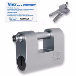 Viro Euromonolith è un lucchetto monoblocco in acciaio cementato e temprato con cilindro europeo utilissimo per mettere in si ...