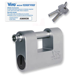 Viro - Lucchetto monoblocco in acciaio con cilindro europeo Euromonolith 78 mm