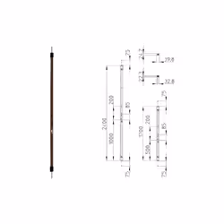 Viro spranga universale, rasabile da mm. 2400a mm. 620, predisposta per cilindro europeo, utilizzabile sia in orizzontale sia ...
