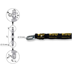 Viro - Catena Moto e Scooter, Sezione Esagonale 13 mm, Lunghezza 180 cm, In Acciaio Speciale, Rivestita in Guaina Nero Antigraffio
