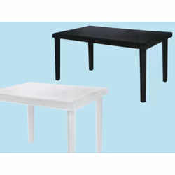 TAVOLO BOHEME in polipropilene effetto rattan colore bianco. Dimensioni cm. 150x90x74h. ATTENZIONE LA VENDITA E' RELATIVA AL  ...