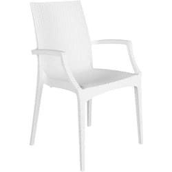 Sedia in Rattan Bistrot con braccioli Bianca