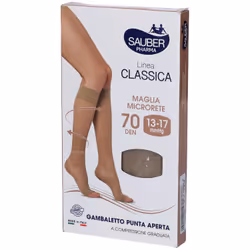 Sauber Gambaletto Open Toe Maglia Microrete 70 Den Neutro Beige Taglia 2