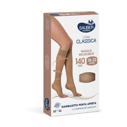 Sauber Gambaletto Open Toe Maglia Microrete 140 Den per Circolazione Confezione Singola
