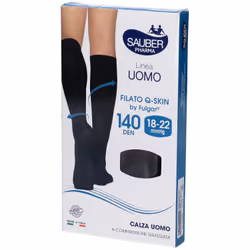 Sauber Calza Uomo Q-Skin 140 Den per Gambe Pesanti Taglia M