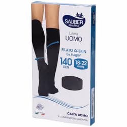 Sauber Calza Uomo Q-Skin 140 Den per Terapia Antivaricosa Taglia Grande