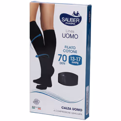 Sauber Calze Uomo Cotone 70 Denari Media Blu per Comfort e Supporto Taglie Piccola, Media, Grande