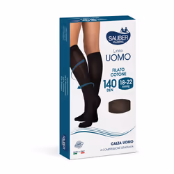 Sauber Calza Uomo Cotone 140 Denari Grande Blu per Compressione Graduata