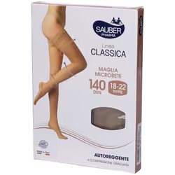 Sauber Calze Autoreggenti 140 Denari per Terapia Neutro Beige Taglia 3