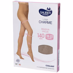 Sauber Collant 140 Denari Maglia Liscia Neutro Beige 3 Linea Classica per Circolazione 140 Denari