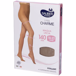 Sauber Collant 140 Denari Maglia Liscia Neutro Beige 4 Linea Classica per Circolazione 140 Denari