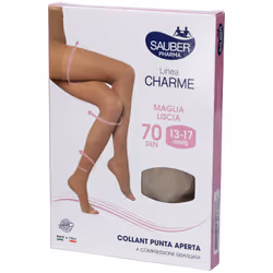 Sauber Collant Open Toe Maglia Liscia 70 Den per Compressione Confezione Singola