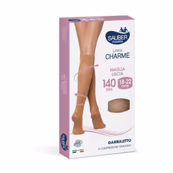 Pratico gambaletto a maglia liscia da 140 denari, ideale con pantaloni. Offre compressione graduata senza collant, con polsin ...
