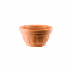 In resina. Colore terracotta. Con decorazioni a coste. In resina. Colore terracotta. Con decorazioni a coste.