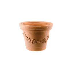 Vaso tondo elios pottery collection gdm • resina terracotta cm 50 h.cm 39