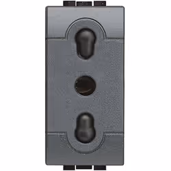 Presa 2P+T 10/16A 250 Vac Bipasso interasse 19mm e 26mm Alveoli schermati Antracite