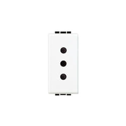 Light Presa 2P+T 10A 250 Vac, Interasse 19mm, Alveoli schermati, Bianco Bticino N4113